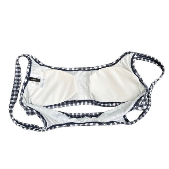 J. Crew Women's Navy Blue Gingham Square Neck Bikini Top Size Small - Picture 4 of 6